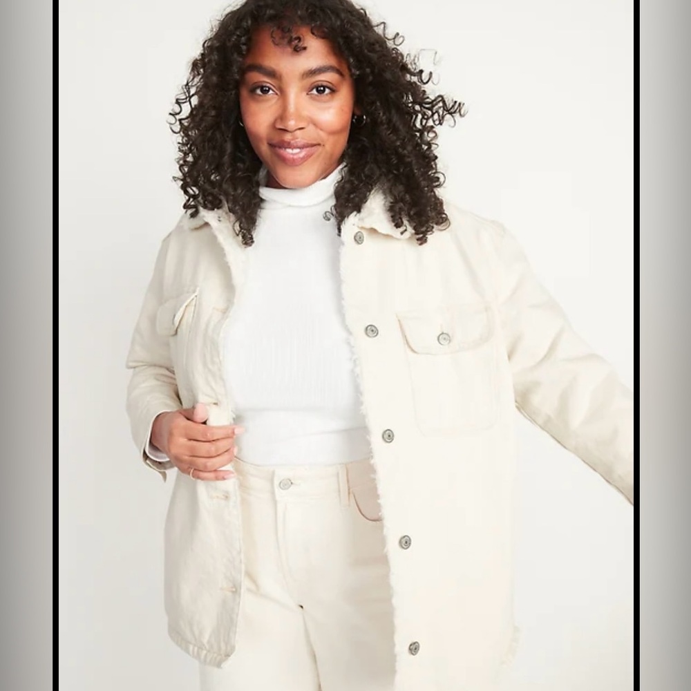 Old Navy, white denim with lining